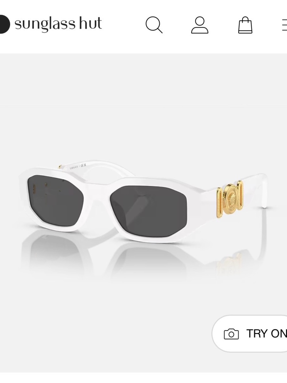 White Sunglasses with Gold Accent - Designer Style
